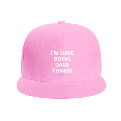 I¡¯m Dave Doing Dave Things Navy Flat Brim Snapback Sun Hat, Funny Personalized Name Daily Cap