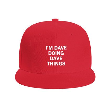 I¡¯m Dave Doing Dave Things Navy Flat Brim Snapback Sun Hat, Funny Personalized Name Daily Cap