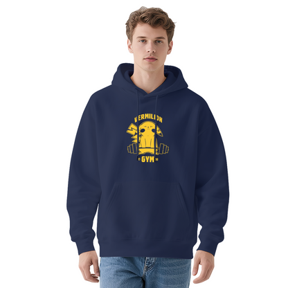 Vermilion Gym Pikachu Fitness Fan Red Hoodie, Loose Comfort Training Wear