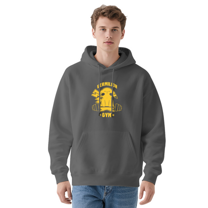 Vermilion Gym Pikachu Fitness Fan Red Hoodie, Loose Comfort Training Wear