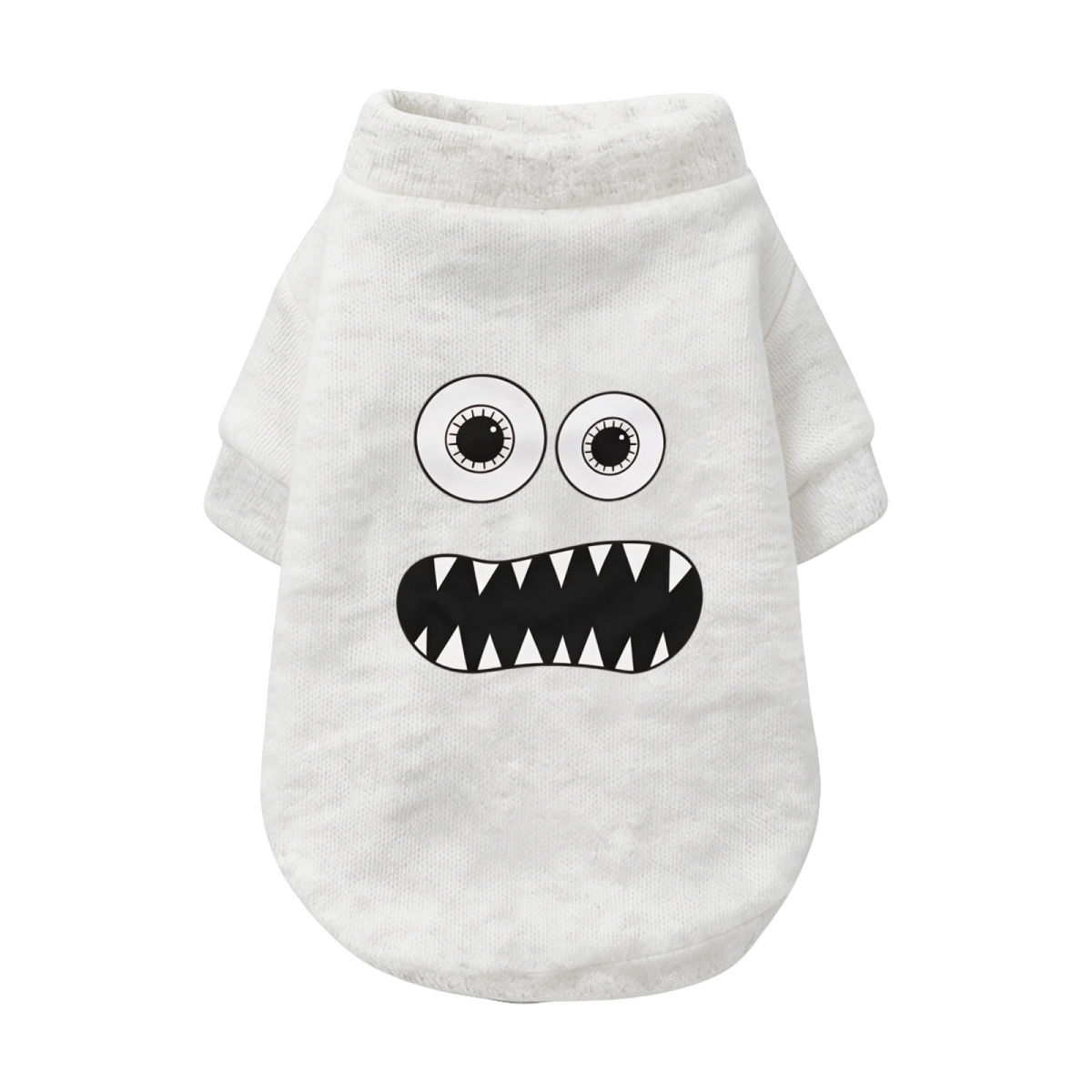 Funny Big Eye Monster Cartoon Gray Pet Soft Cardigan Sweater