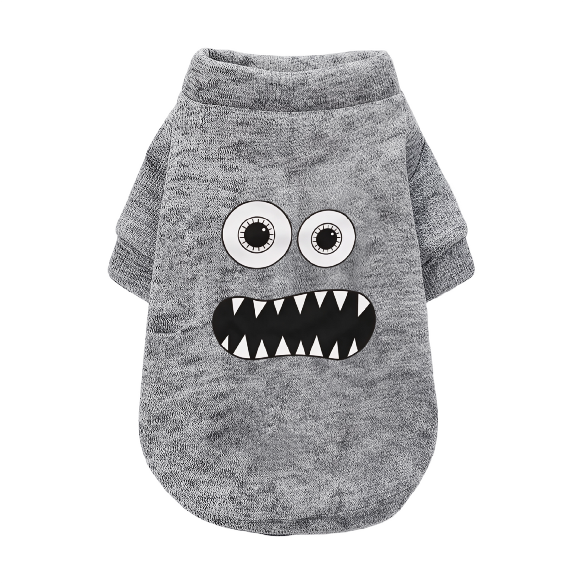 Funny Big Eye Monster Cartoon Gray Pet Soft Cardigan Sweater