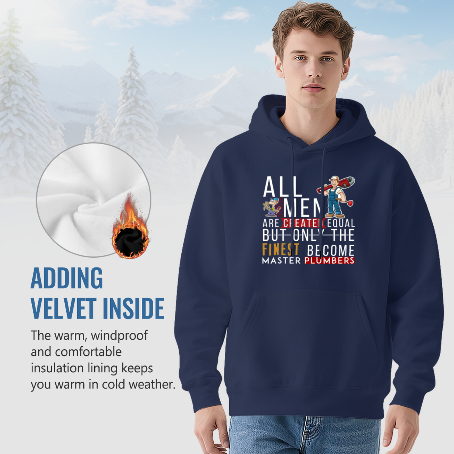 Master Plumber Quote Men Hoodie, Breathable Daily Comfort