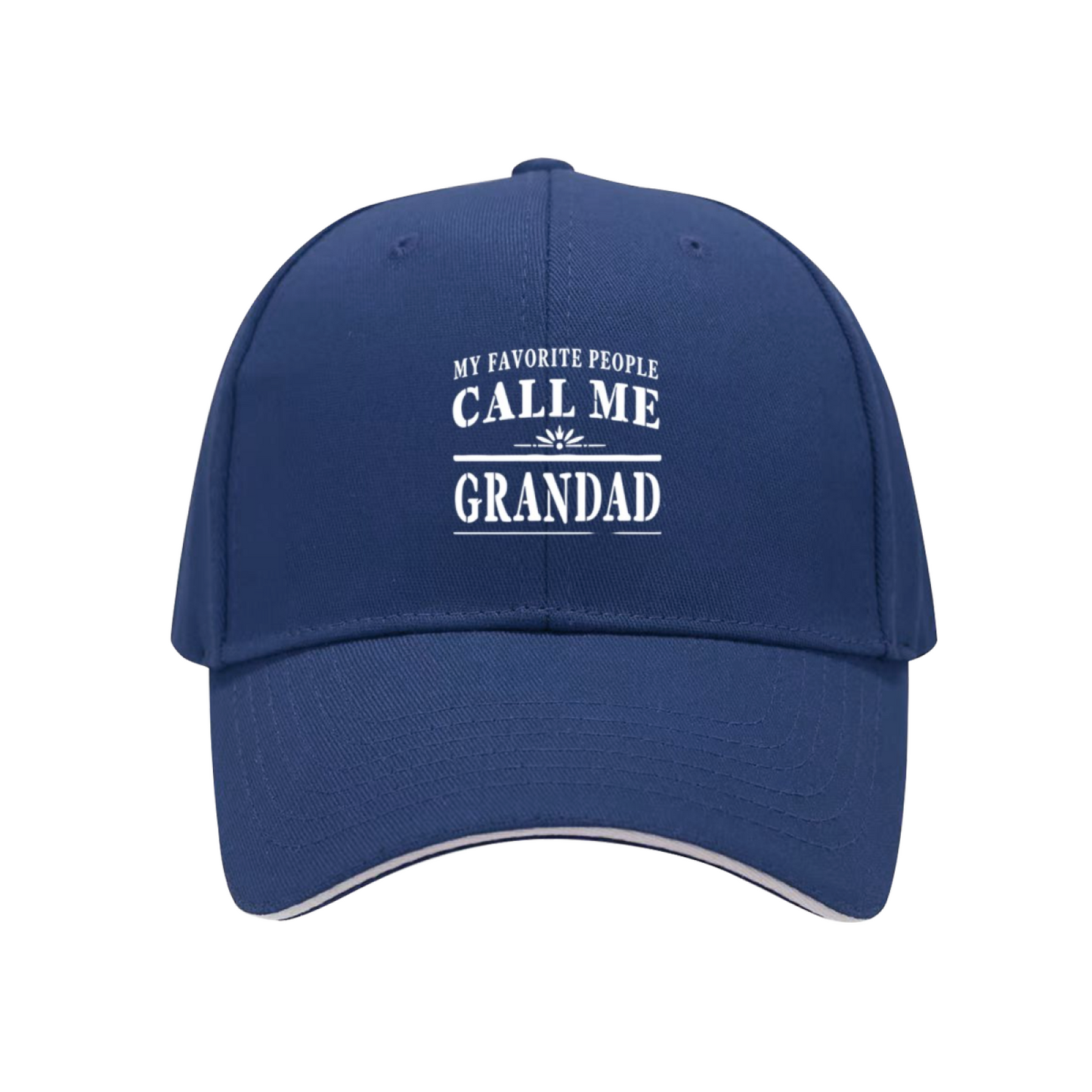 My Favorite People Call Me Grandad Red Sandwich Brim Baseball Cap, Grandfather Gift Hat