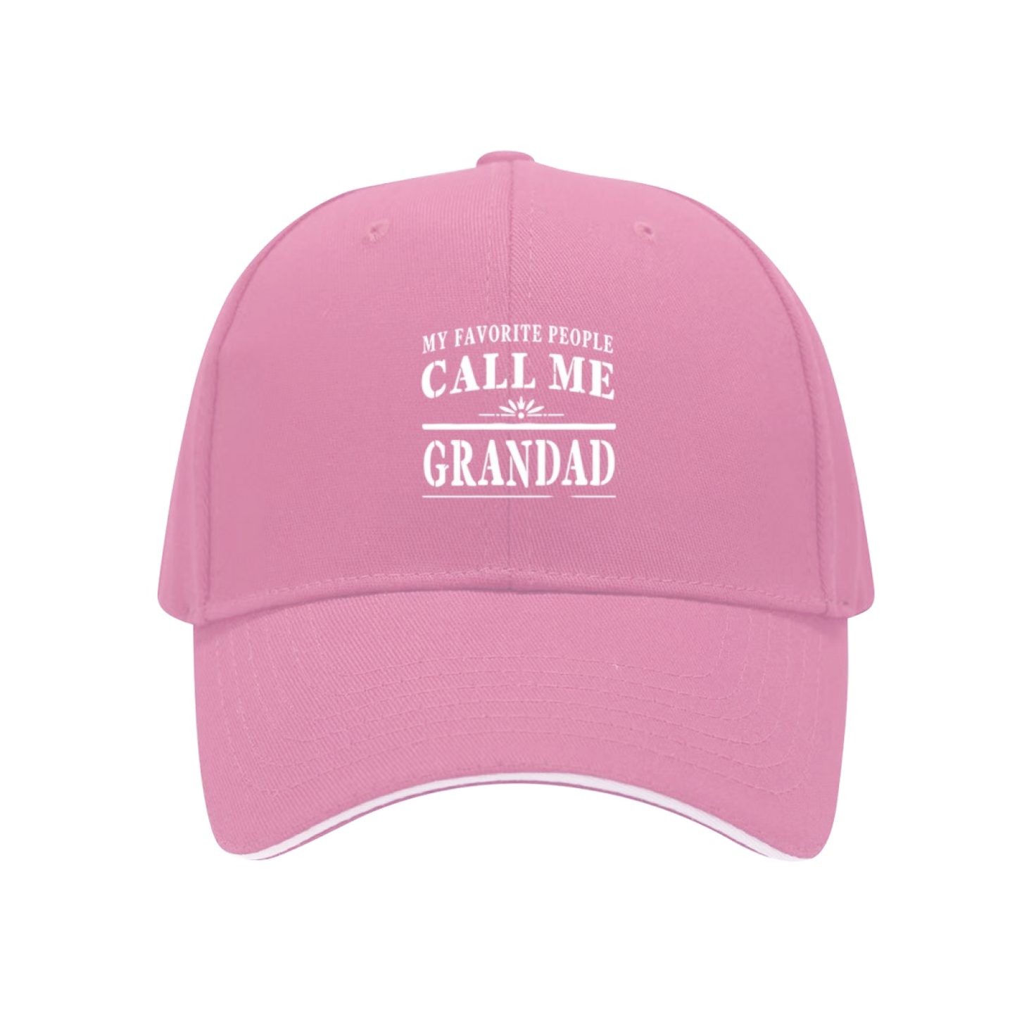 My Favorite People Call Me Grandad Red Sandwich Brim Baseball Cap, Grandfather Gift Hat