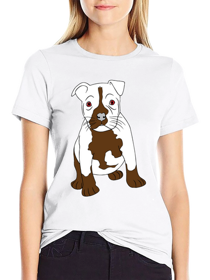 Pitbull Puppy Graphic T-Shirt - Black