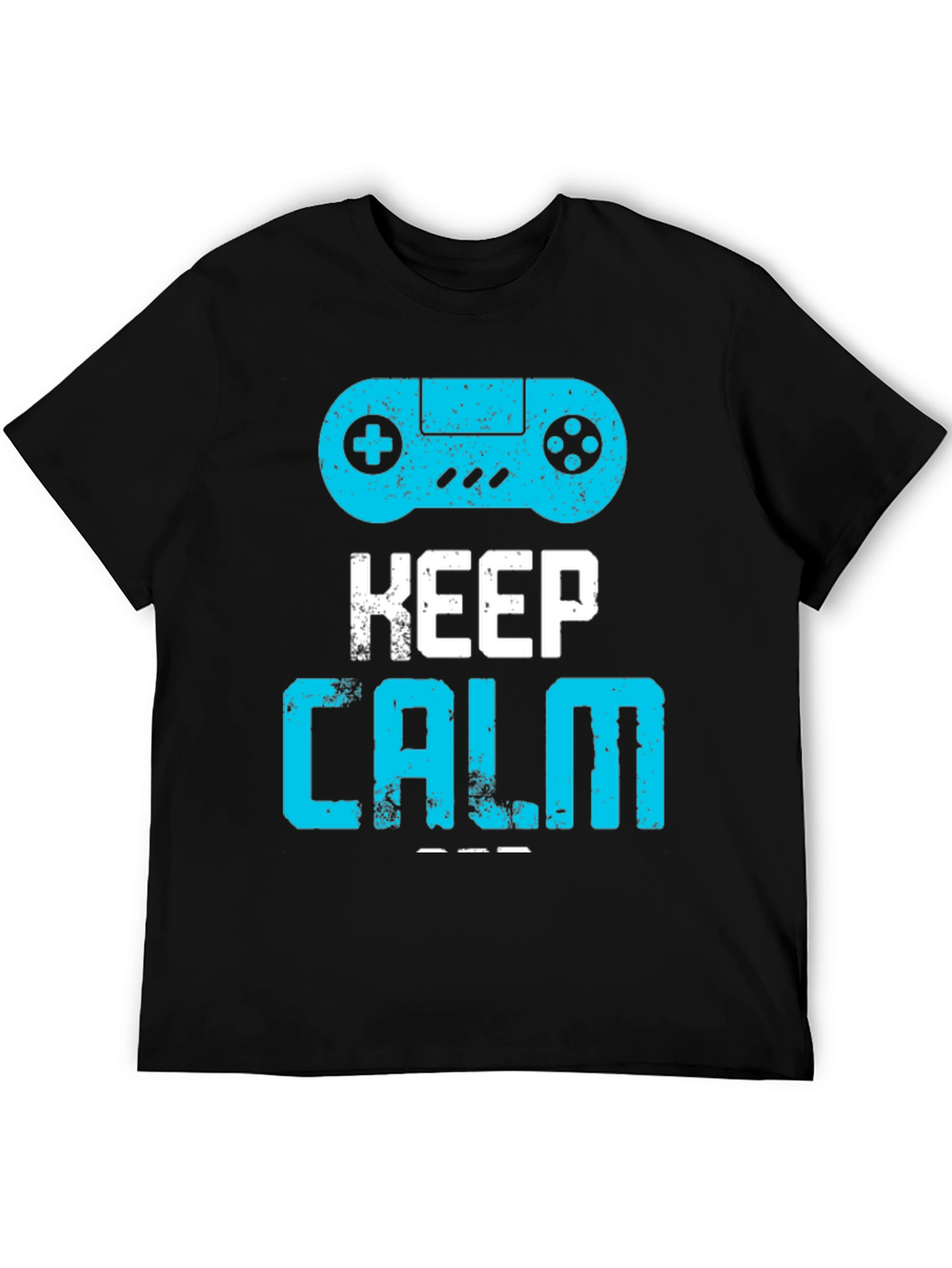 Keep Calm and Game On Black Graphic Tee