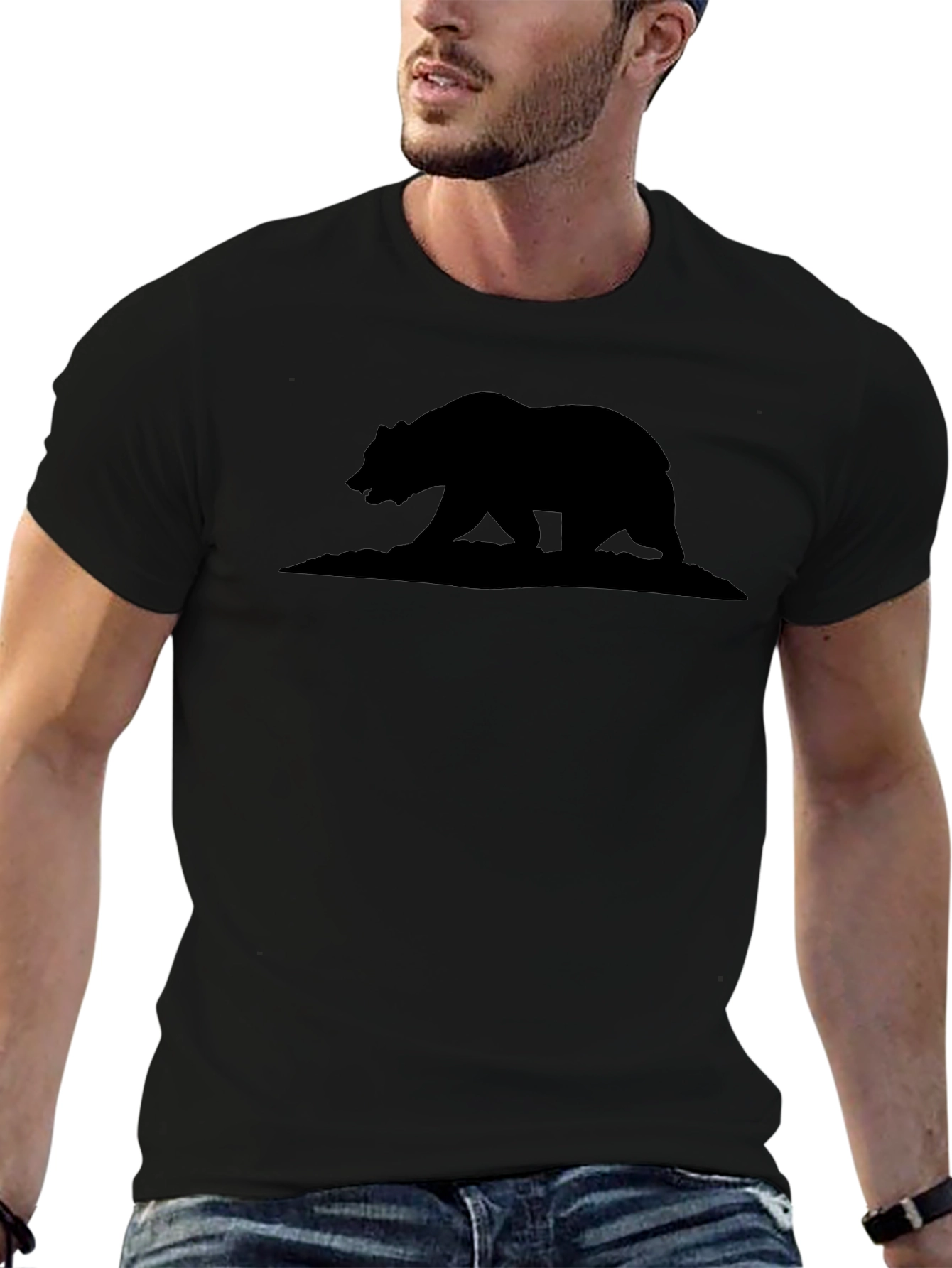 California Bear Silhouette Graphic T-Shirt