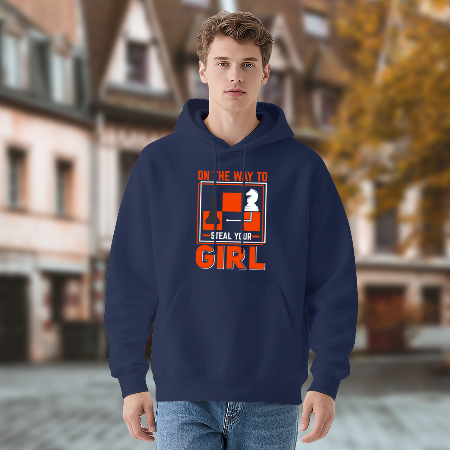 Chess Steal Your Girl Navy Graphic Hoodie