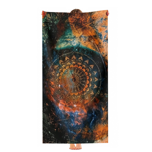 Bold Abstract Multicolor Splash Art Beach Towel, Cloud?Like Soft & Quick Water Absorbing, Multiple Lengths Available, Comfortable Eye?Catching Towel for Summer Getaway