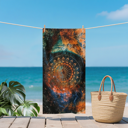 Bold Abstract Multicolor Splash Art Beach Towel, Cloud?Like Soft & Quick Water Absorbing, Multiple Lengths Available, Comfortable Eye?Catching Towel for Summer Getaway