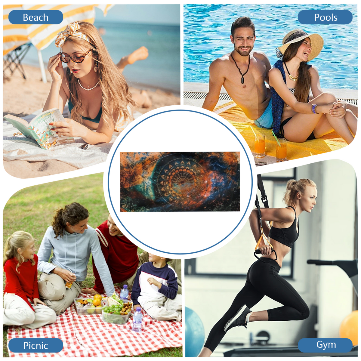 Bold Abstract Multicolor Splash Art Beach Towel, Cloud?Like Soft & Quick Water Absorbing, Multiple Lengths Available, Comfortable Eye?Catching Towel for Summer Getaway