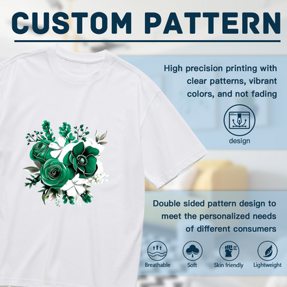 2D Green White Floral Bouquet Plus Size Women¡¯s T-Shirt