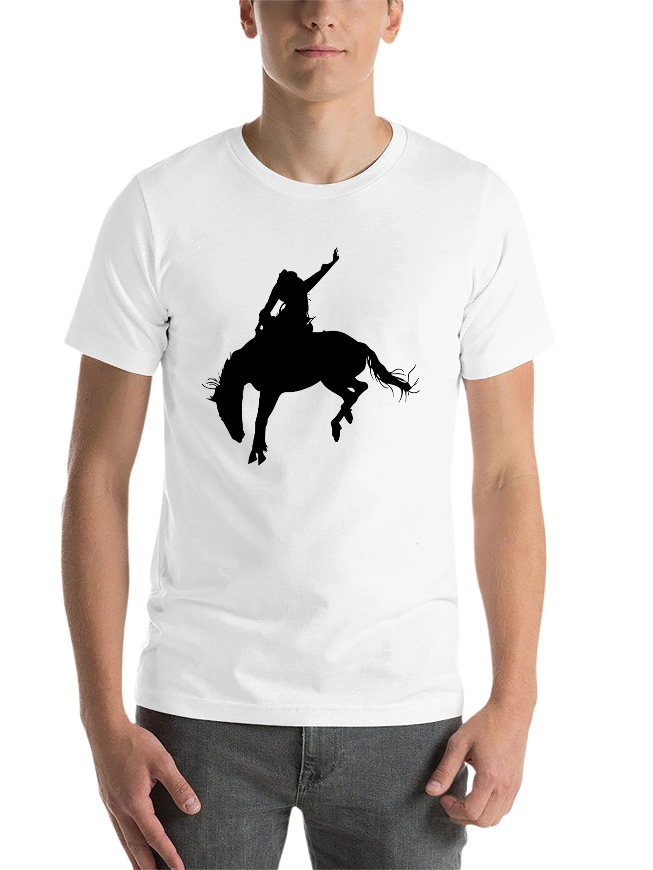 Black Rodeo Rider Graphic Tee - Western Style