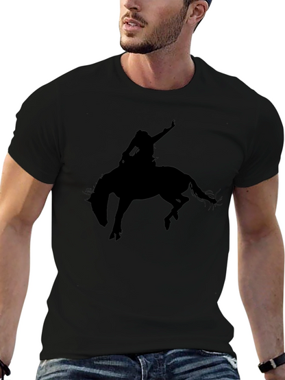Black Rodeo Rider Graphic Tee - Western Style