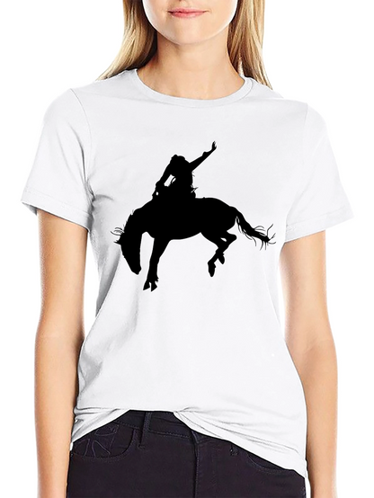 Black Rodeo Rider Graphic Tee - Western Style