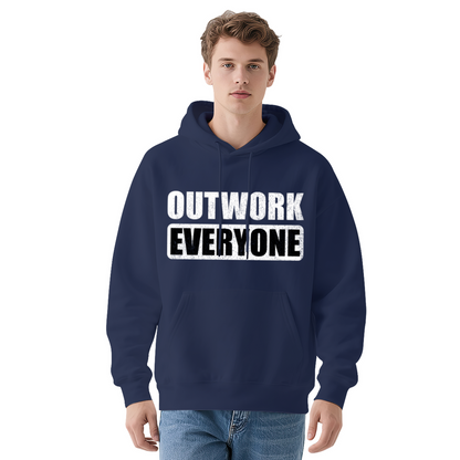 Outwork Everyone Motivational Slogan Red Hoodie, All-Day Comfort