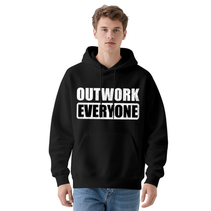 Outwork Everyone Motivational Slogan Red Hoodie, All-Day Comfort