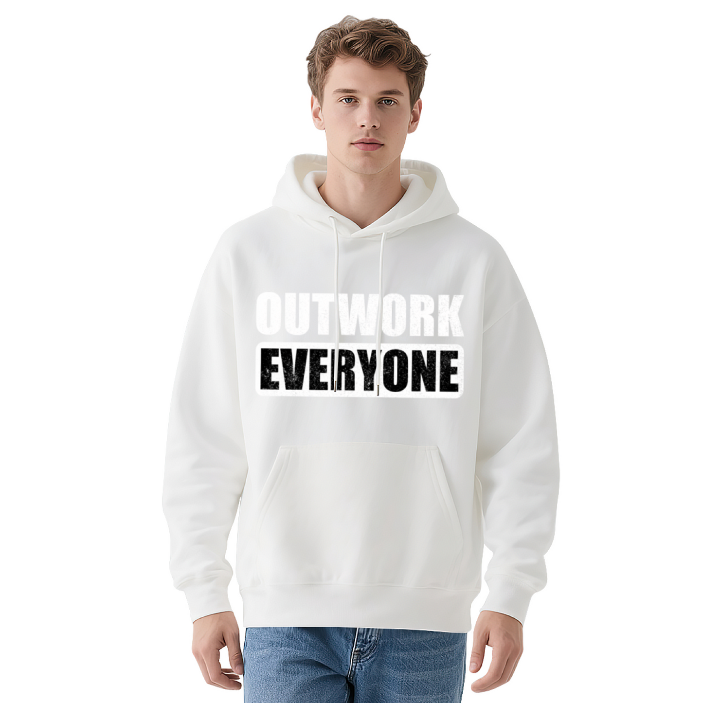 Outwork Everyone Motivational Slogan Red Hoodie, All-Day Comfort