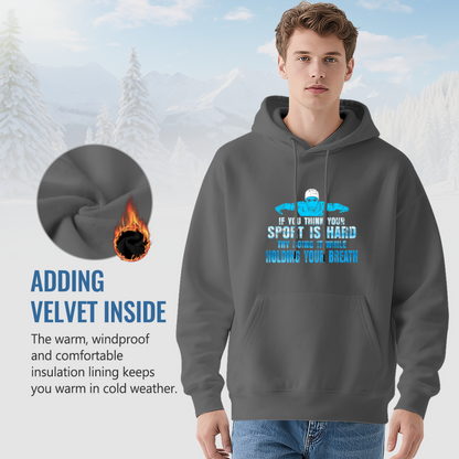 Swimming Hold Breath Sport Quote Dark Grey Hoodie, Comfort Swimmer Unisex Wear