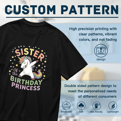 Dabbing Unicorn Sister Of Birthday Princess Plus Size Women Graphic Tee