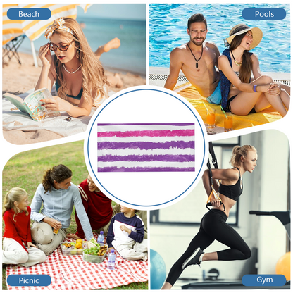 Trendy Distressed Purple Stripe Beach Towel, Fluffy Soft, Comfortable and Fast Water Absorbing for Daily Use