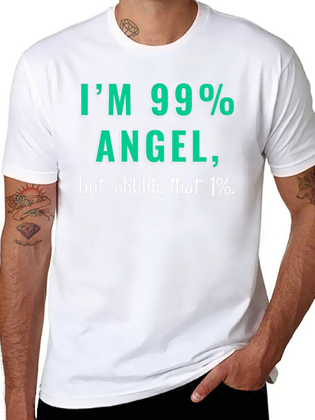 99% Angel Mens T-Shirt - Funny Graphic Tee