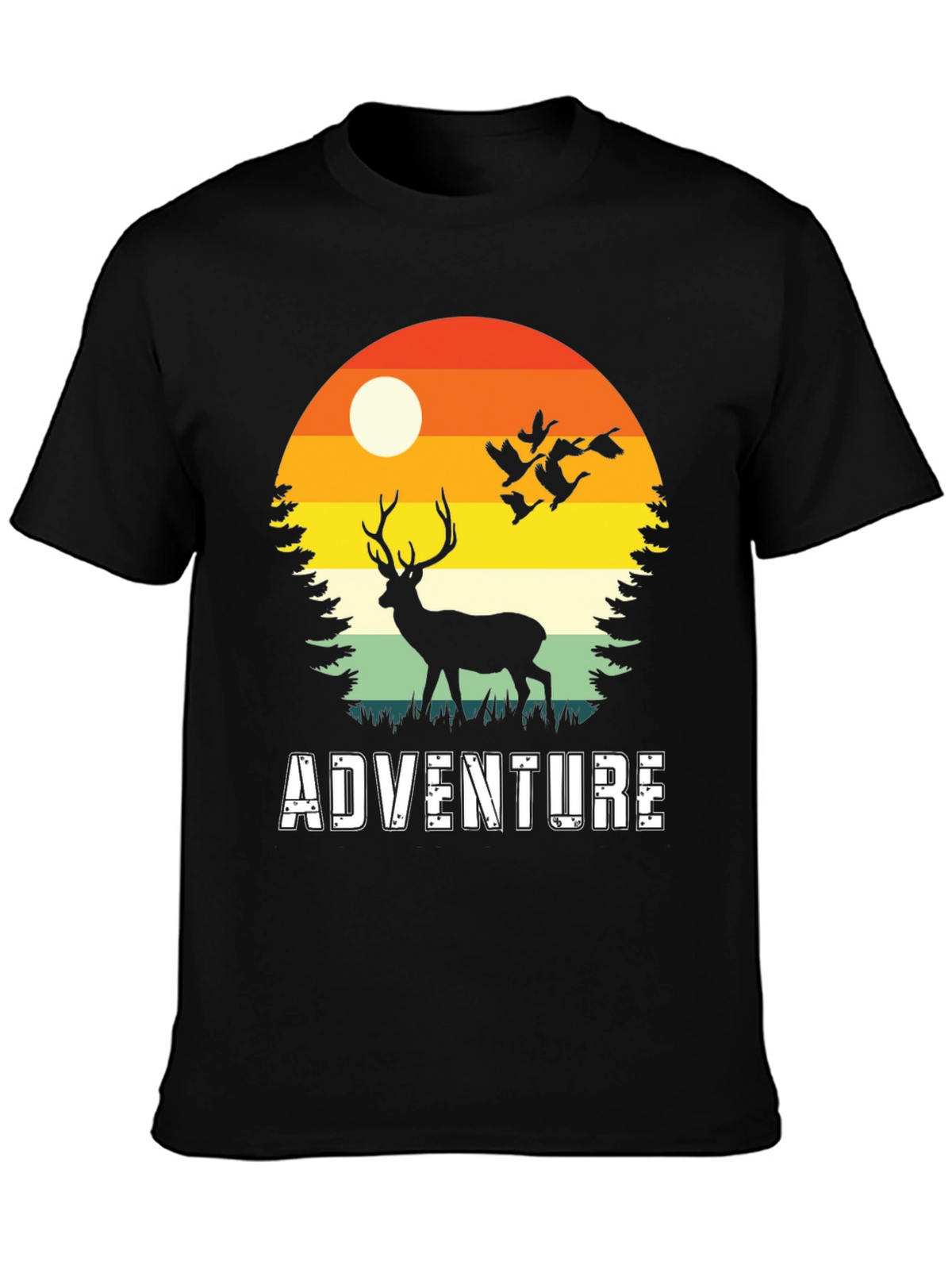 Adventure Deer Silhouette Graphic Tee