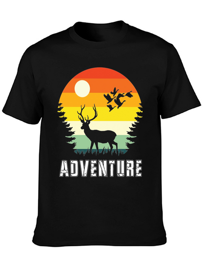 Adventure Deer Silhouette Graphic Tee