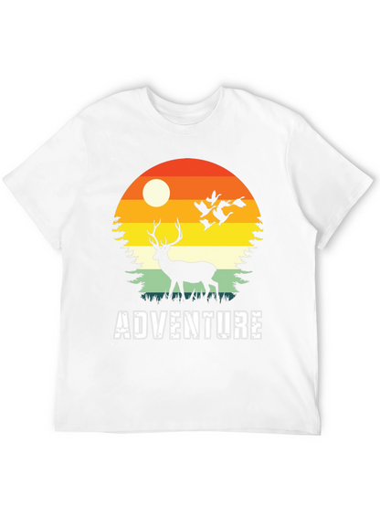 Adventure Deer Silhouette Graphic Tee
