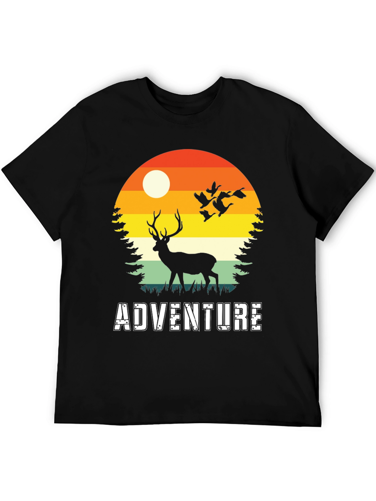 Adventure Deer Silhouette Graphic Tee