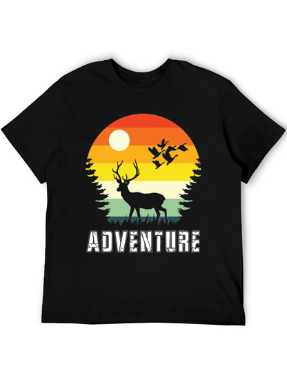 Adventure Deer Silhouette Graphic Tee