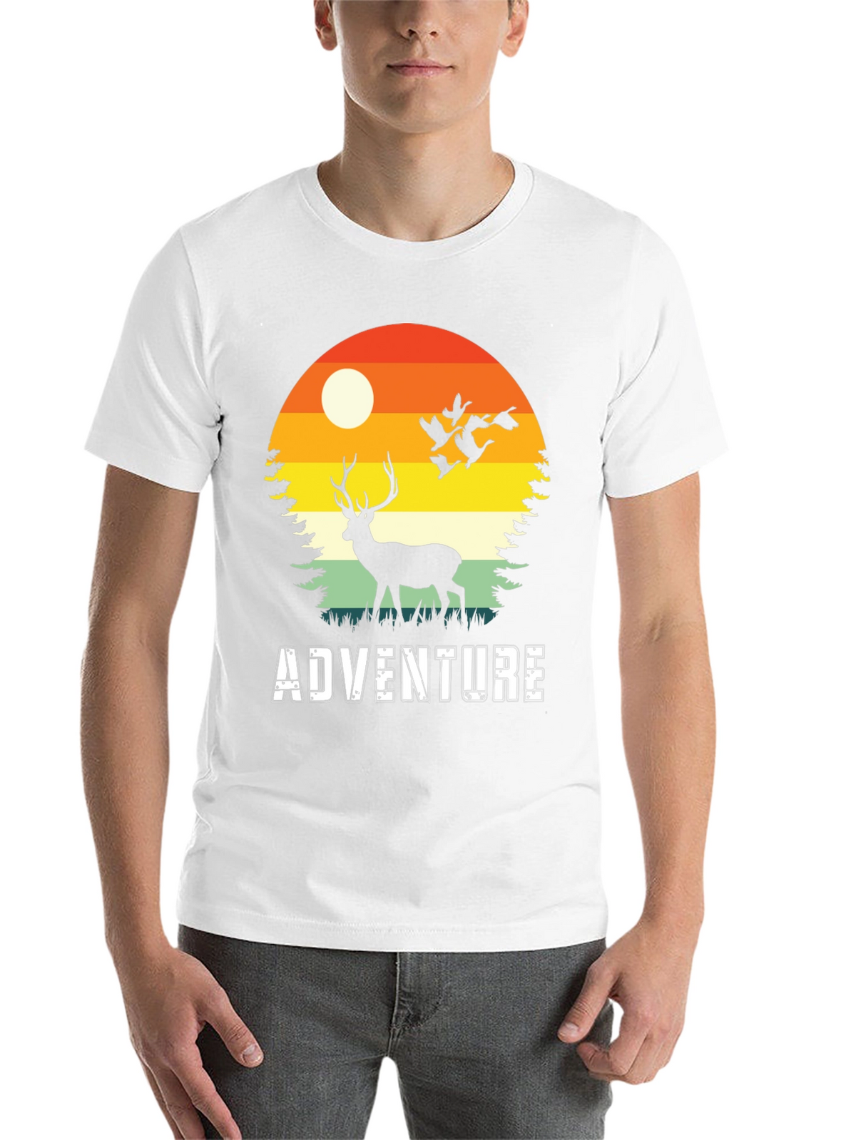 Adventure Deer Silhouette Graphic Tee