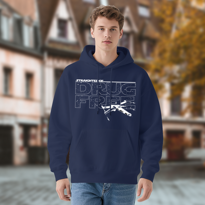 Star Wars Drug Free Spaceship Navy Hoodie, Unisex Lightweight Cozy Sweatshirt