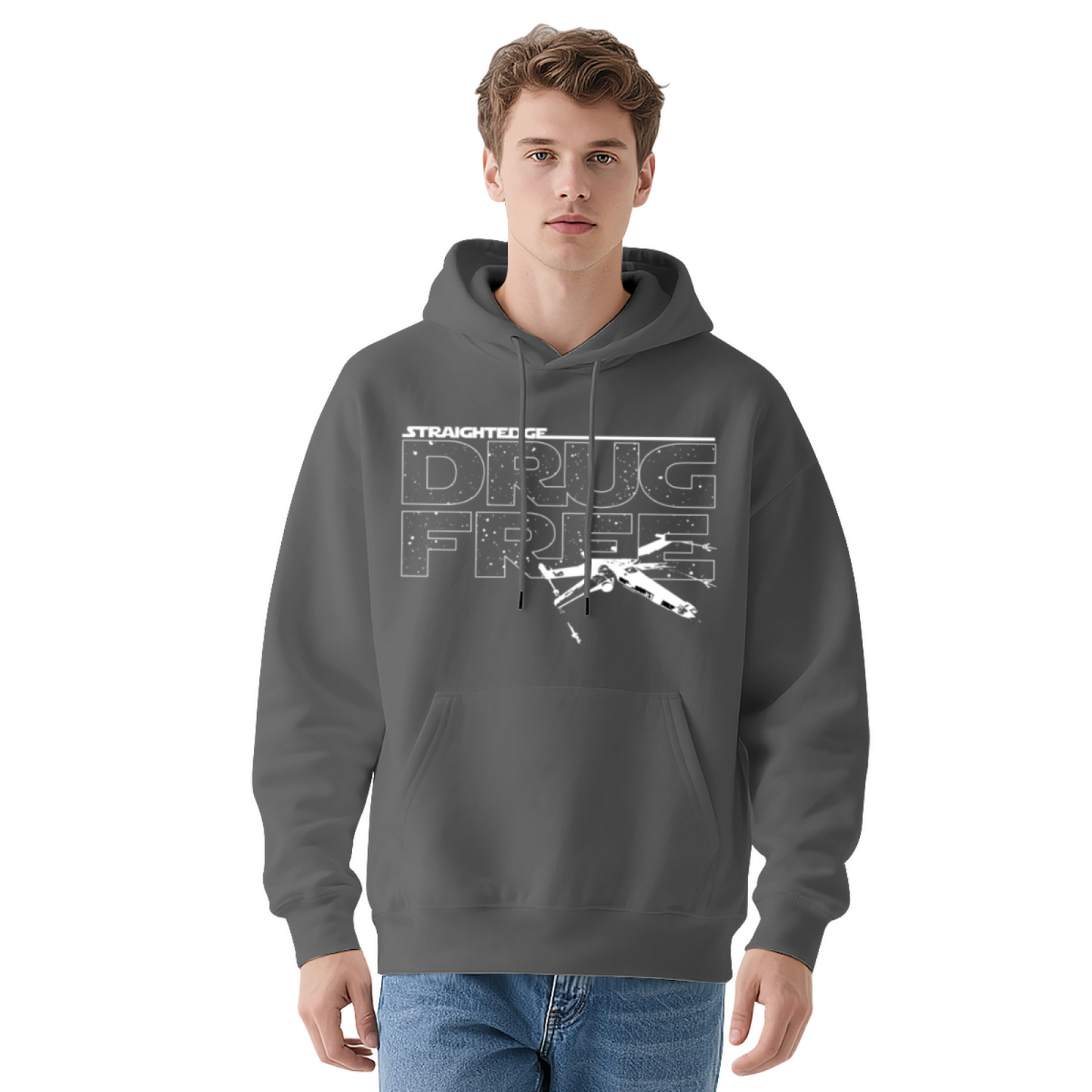 Star Wars Drug Free Spaceship Navy Hoodie, Unisex Lightweight Cozy Sweatshirt