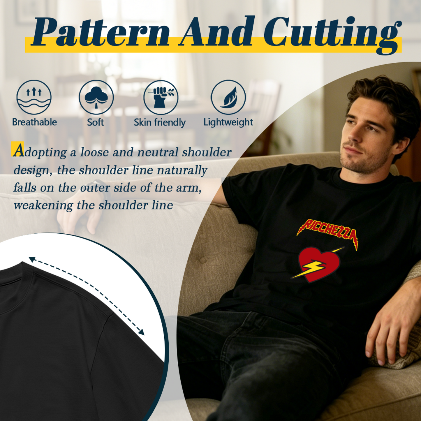 Men's Retro Sunset Mountain Outdoor Nature Graphic Black T-Shirt