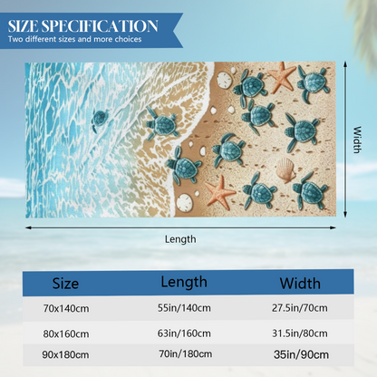 Lovely Baby Sea Turtle Ocean Beach Towel, Gentle Soft, Lightweight and Quick Absorbent for Outdoor Activities
