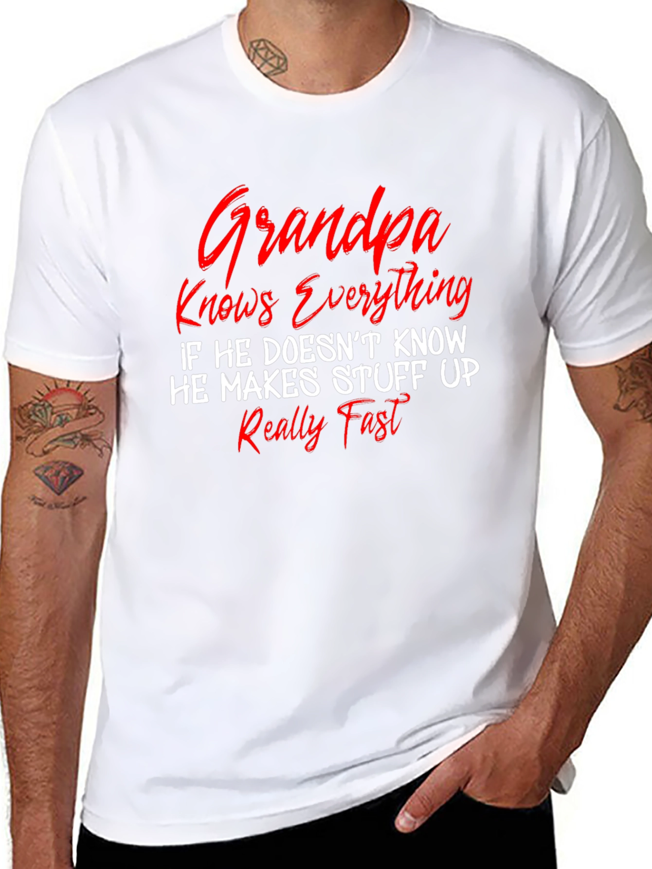 Grandpa Knows Everything T-Shirt - Funny Sarcastic Novelty Tee
