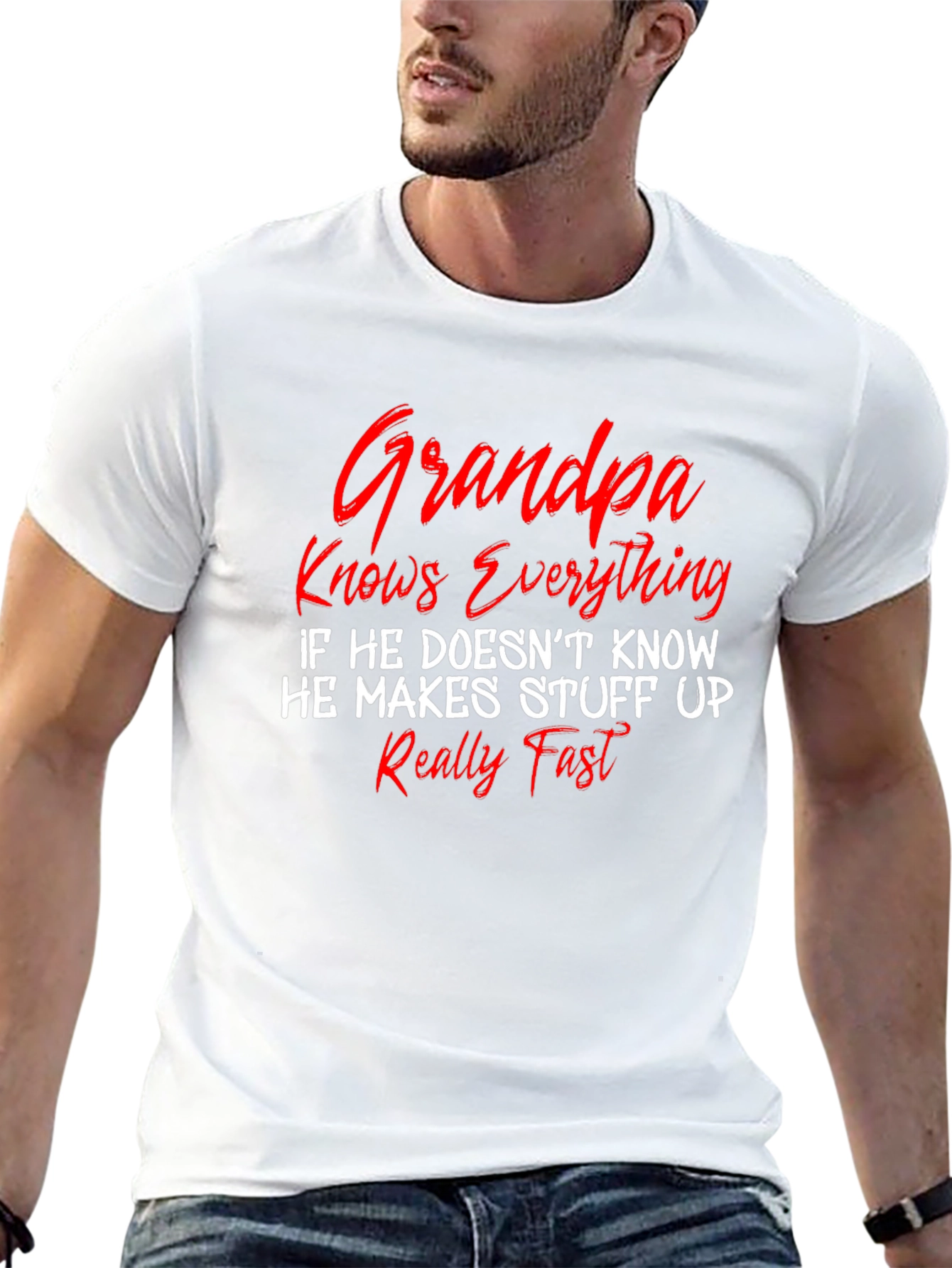 Grandpa Knows Everything T-Shirt - Funny Sarcastic Novelty Tee