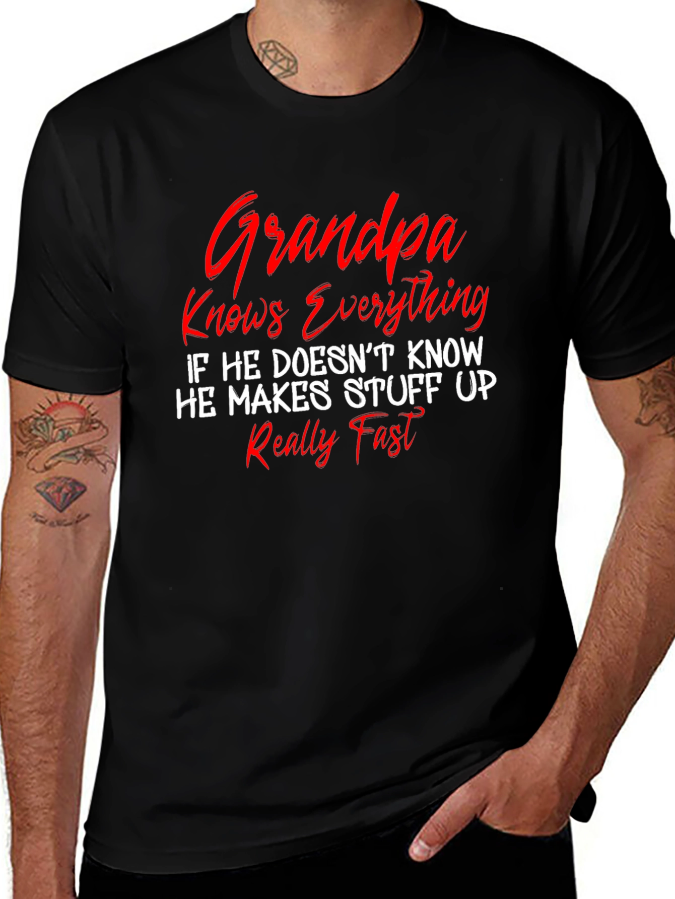 Grandpa Knows Everything T-Shirt - Funny Sarcastic Novelty Tee
