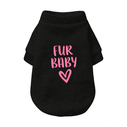Fur Baby Pink Heart Print White Pet Sweater, Sweet Fur Kid Puppy Top