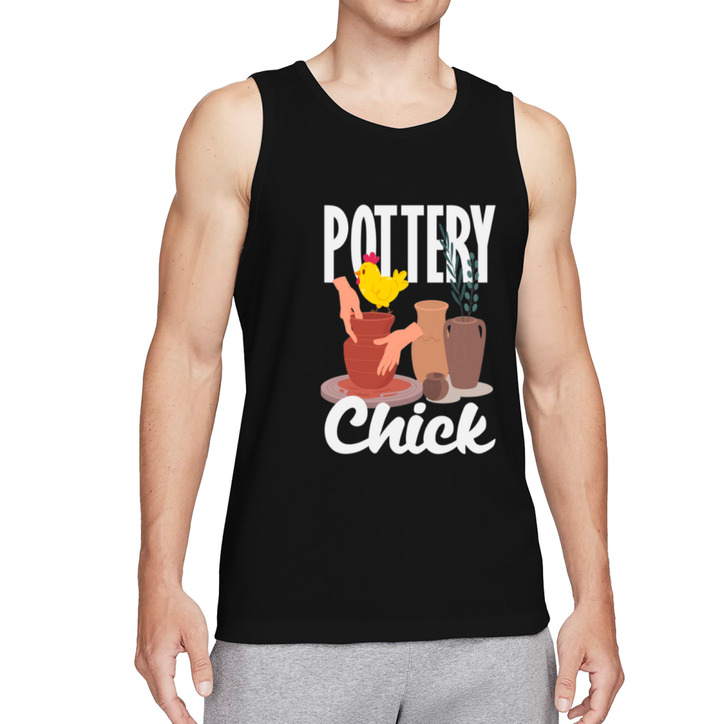 Pottery Chick Cute Ceramic Artist Chicken Graphic Tank Top