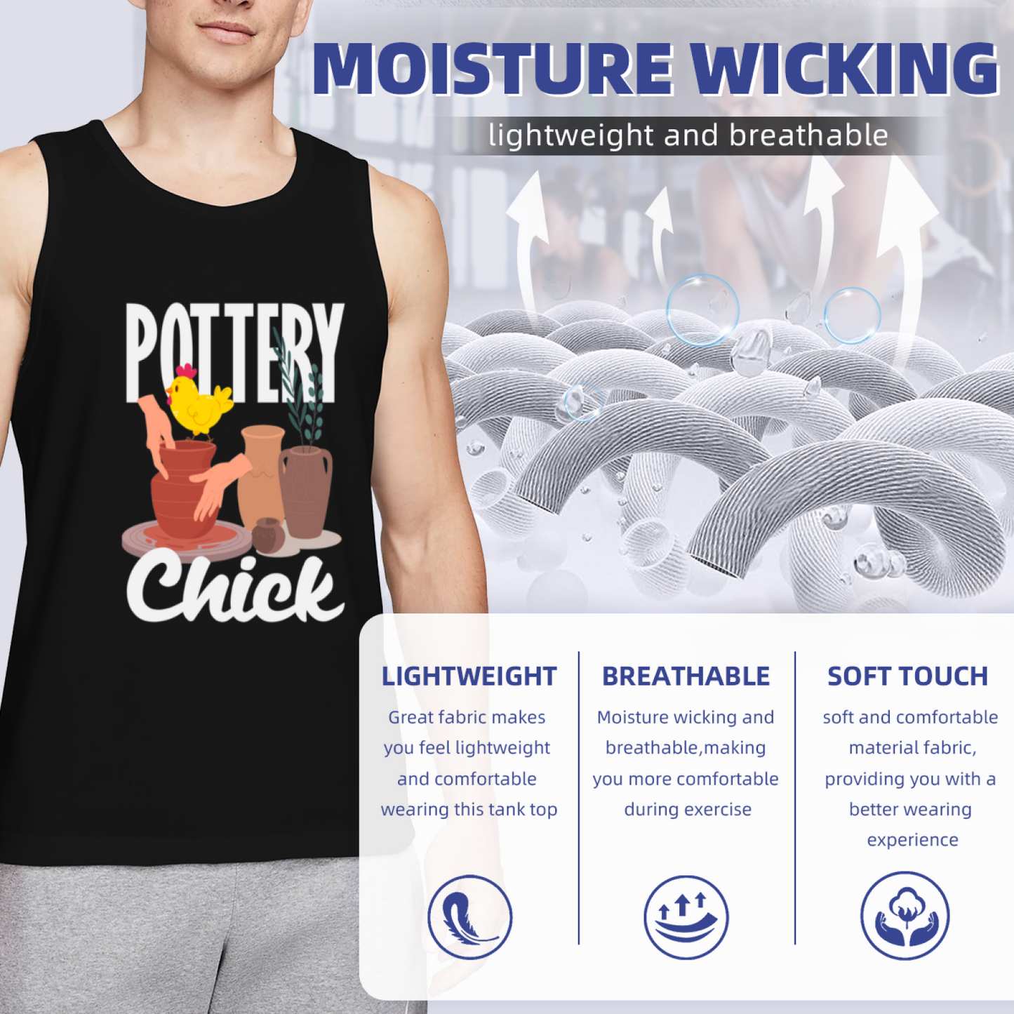 Pottery Chick Cute Ceramic Artist Chicken Graphic Tank Top