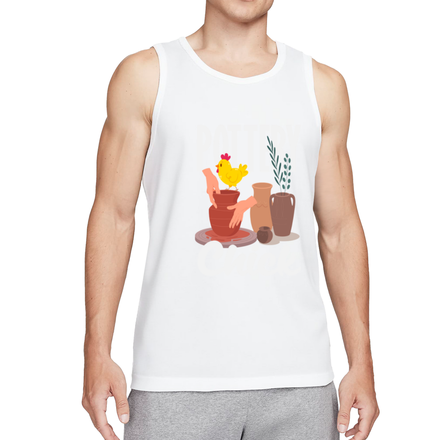 Pottery Chick Cute Ceramic Artist Chicken Graphic Tank Top