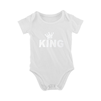 KING Crown Minimalist Print Baby Boy Black Bodysuit Newborn Prince Outfit