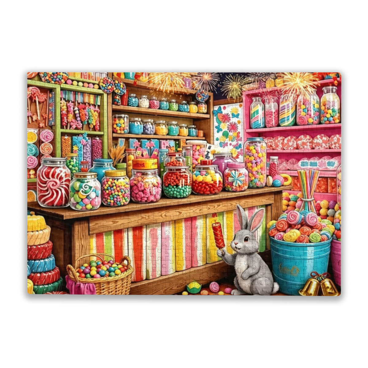 Whimsical Rabbit¡¯s Vibrant Vintage Candy Shop Puzzle