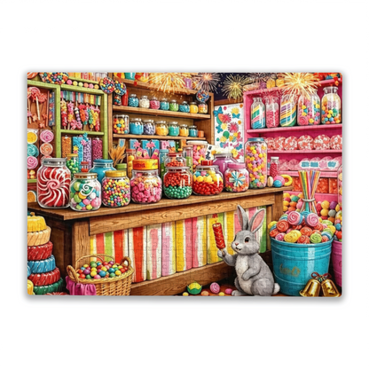 Whimsical Rabbit¡¯s Vibrant Vintage Candy Shop Puzzle