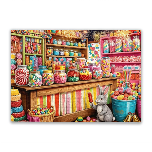Whimsical Rabbit¡¯s Vibrant Vintage Candy Shop Puzzle