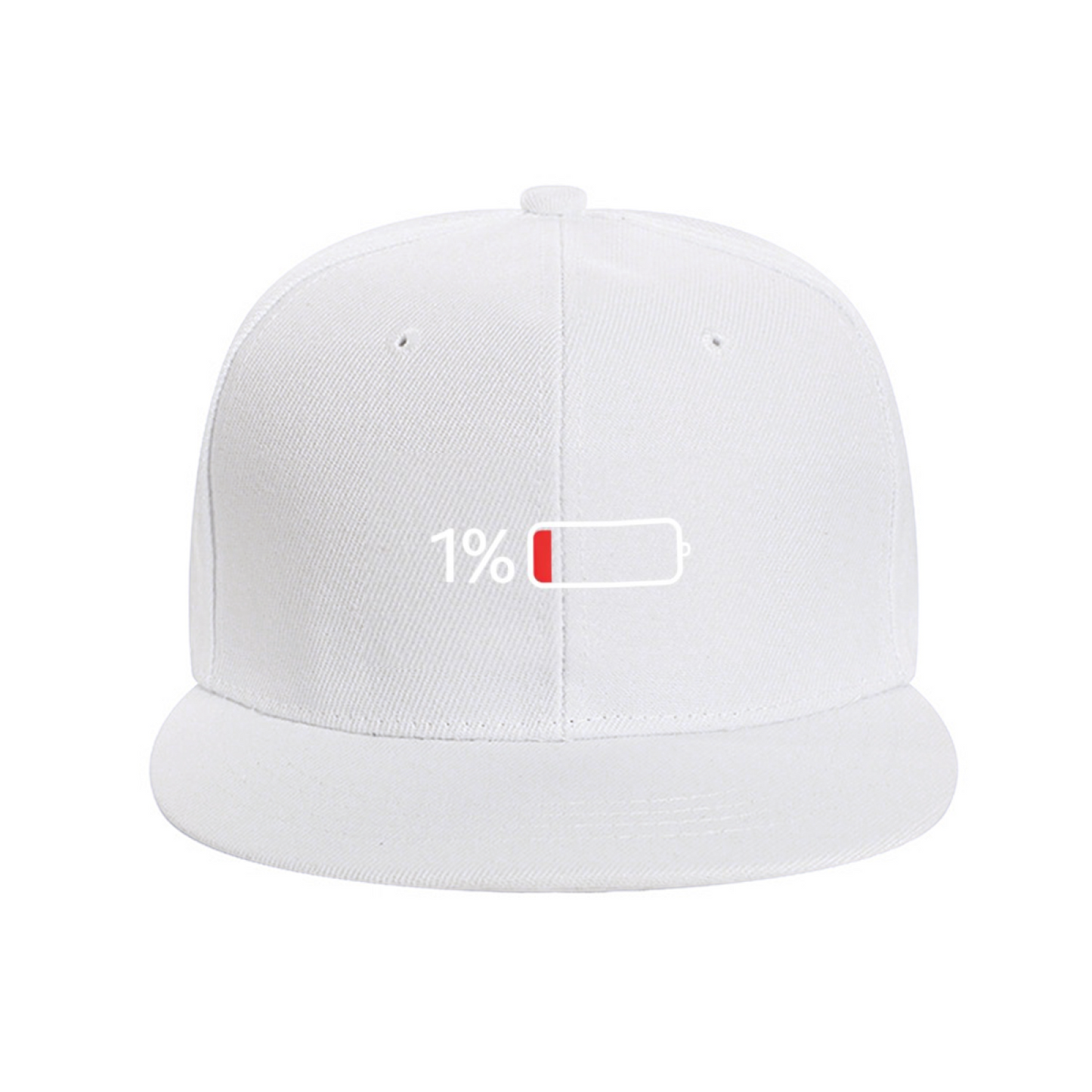 Funny 1% Low Battery Minimal Royal Blue Statement Flat Cap