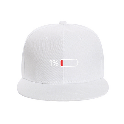 Funny 1% Low Battery Minimal Royal Blue Statement Flat Cap